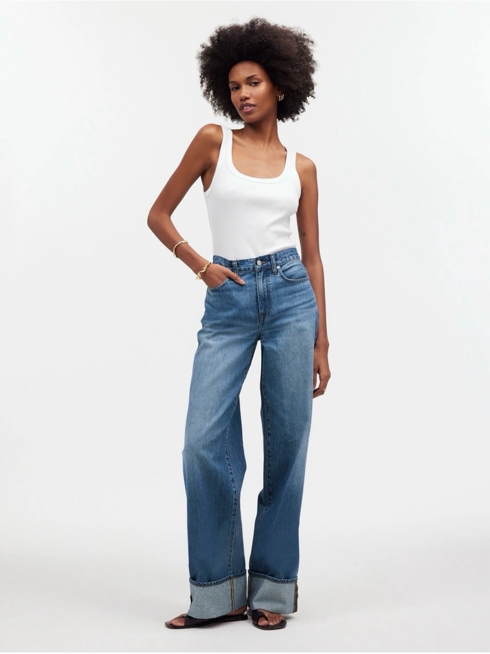 Madewell Superwide-Leg Jeans in Fannin Wash Size 27